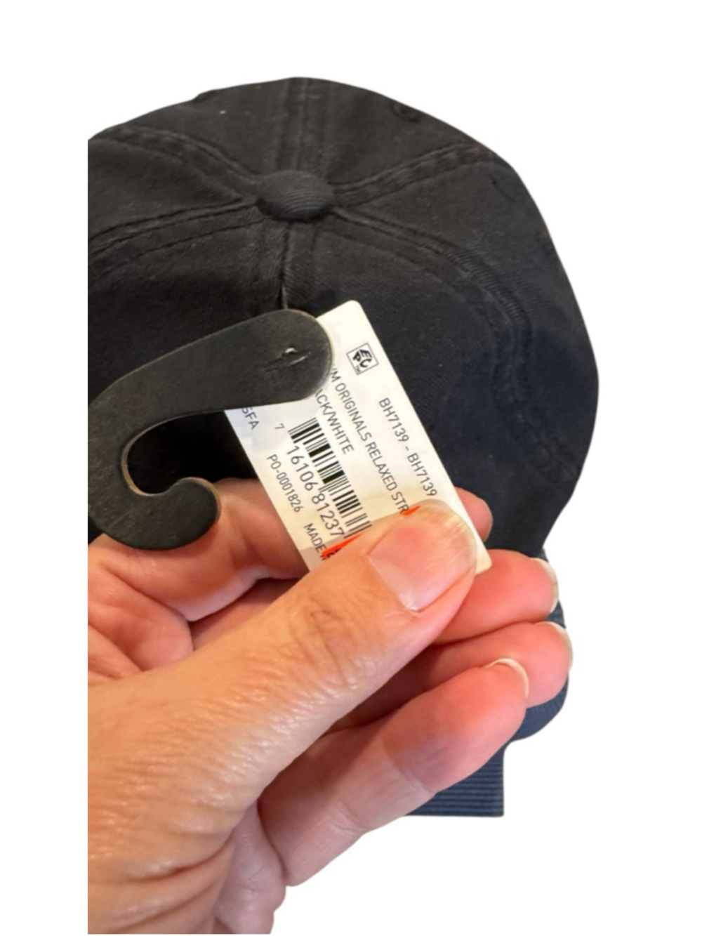 Women's Adidas Originals Relaxed Strapback Hat One Size Black White - Picture 3 of 3